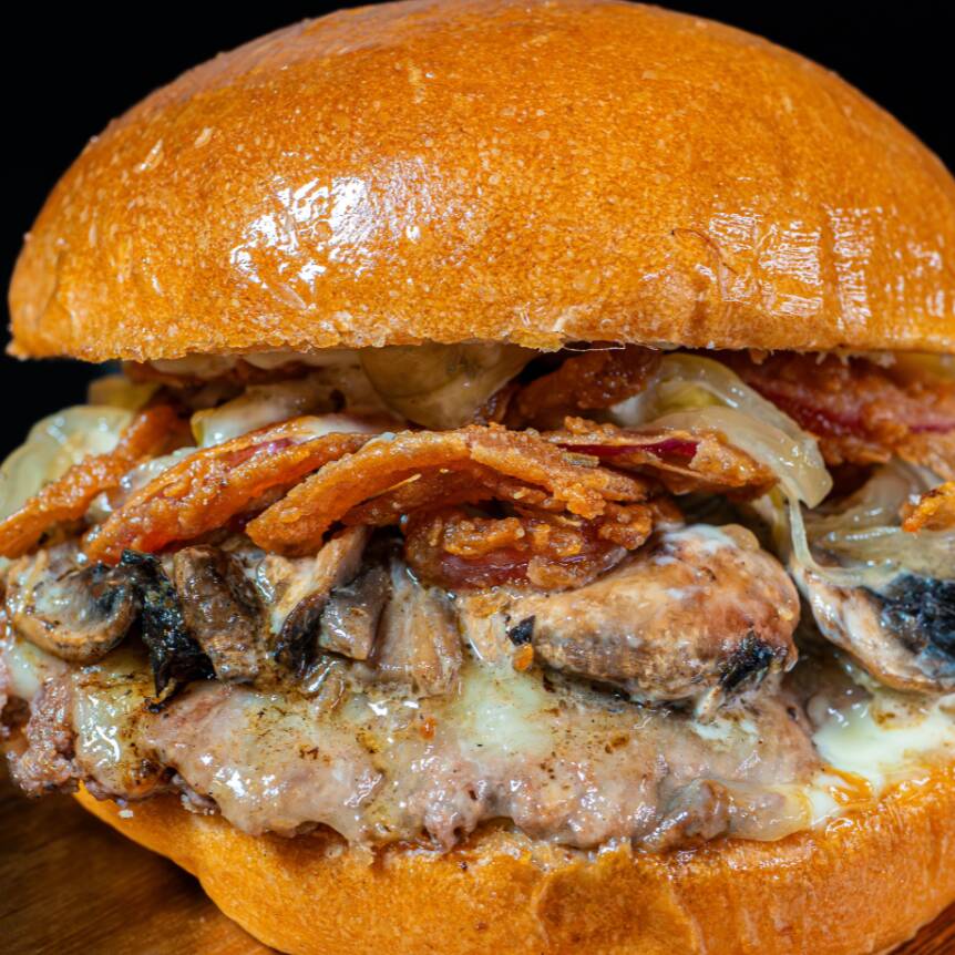 Provolone Fungi Burger