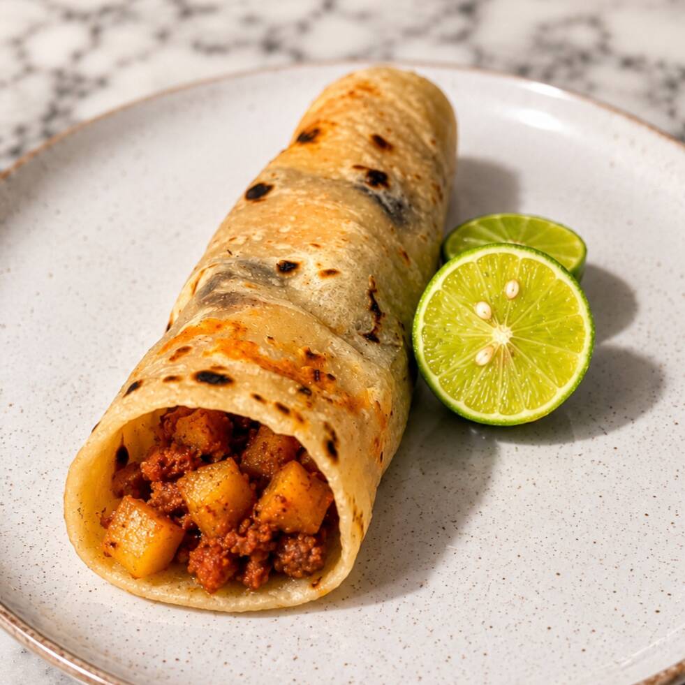 Taco Papas Con Chorizo