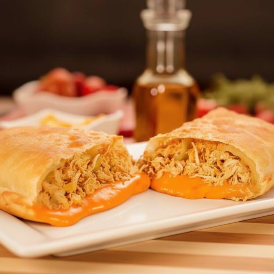 Especial de Frango com Queijo Cheddar. É muuuuito recheio!
São 25x10cm de massa crocante, sequinha, recheada de ponta a ponta, preparado e frito na hora.
*imagem ilustrativa