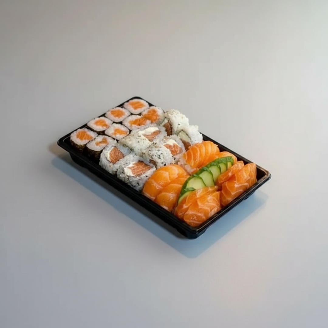 8 Hossomaki Salmão
8 Uramaki Filadélfia
4 Sashimi Salmão
4 Niguiri Salmão
