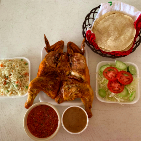 Pollo Asado Endiablado + 4 Complementos