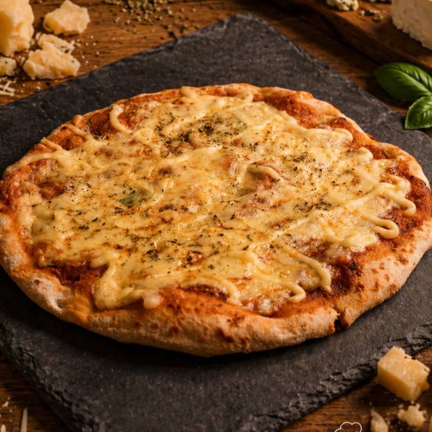 Destaque: A harmonia perfeita entre três queijos nobres selecionados para uma cremosidade sem igual.
Nossa massa de fermentação natural recebe uma camada generosa de muçarela premium, a intensidade sofisticada do queijo gorgonzola e a cremosidade do legítimo catupiry.