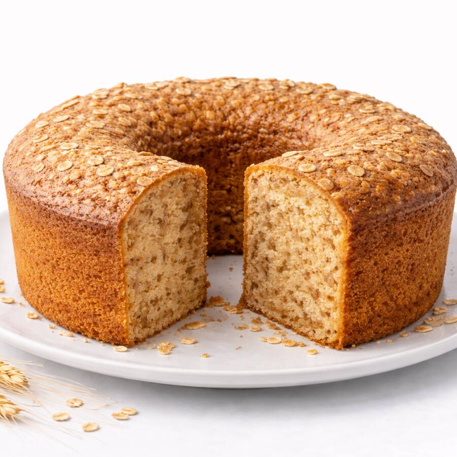 Bolo Preparado Com Farinha Integral, Massa Macia, Leve e Sabor Equilibrado, Ideal Pra Quem Busca Uma Opção Mais Saudável Sem Abrir Mão Do Sabor Caseiro. Perfeito Pro Café Da Manhã Ou Da Tarde.