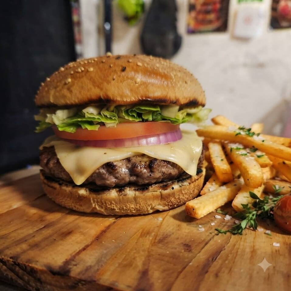 Burger Clásica con Papas