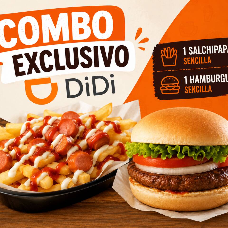 Combo Exclusivo DiDi Salchipapa+Hamburguesa
