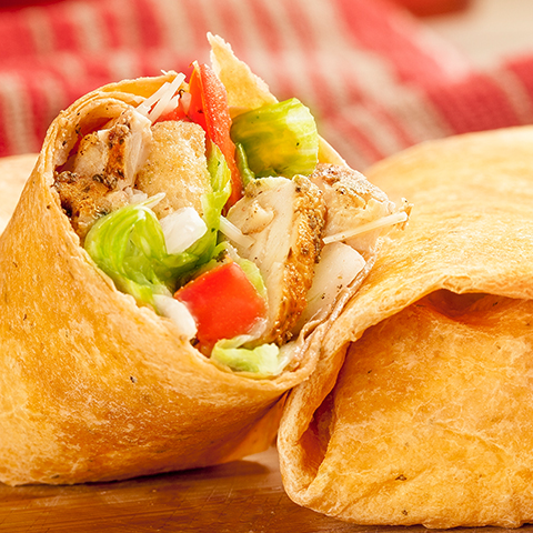 Wrap pastor guacamole