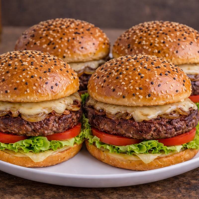 🐼 4 Panda Hamburguesas 🍔 Sencillas