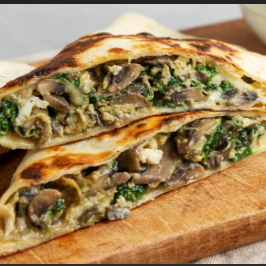 Quesadilla De Champiñon Con Tocino