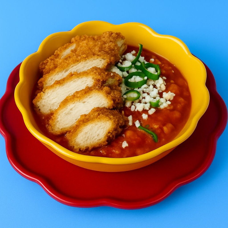 Chilaquiles con Milanesa de Pollo