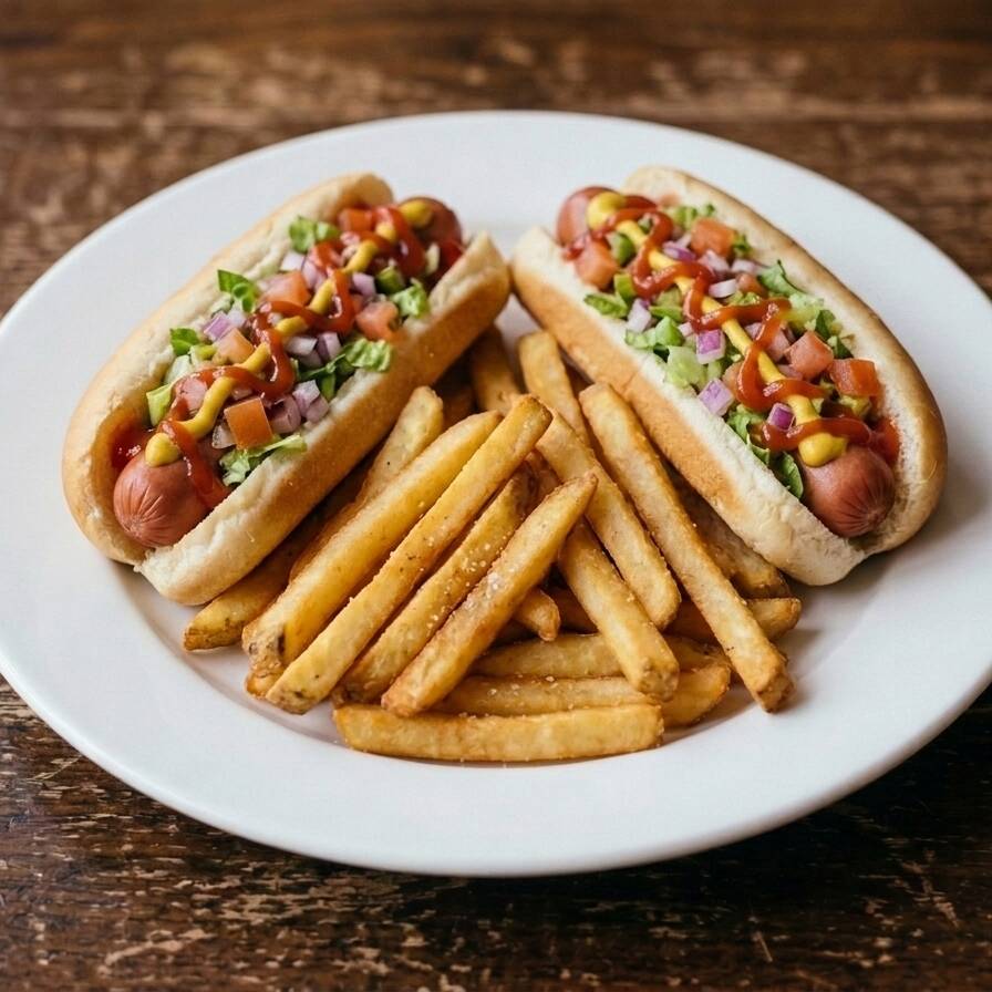 ORDEN DE 2 HOT-DOG SENCILLOS Y UNA ORDEN DE PAPAS