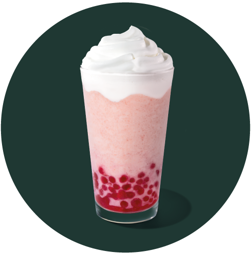 Fresa Cream Frapp con perlas frambuesa