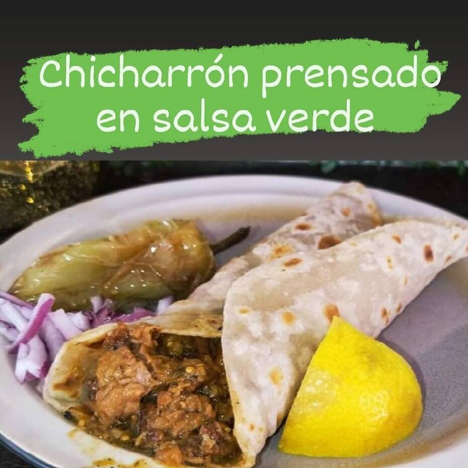 Taco de Chicharrón Prensado en Salsa Verde