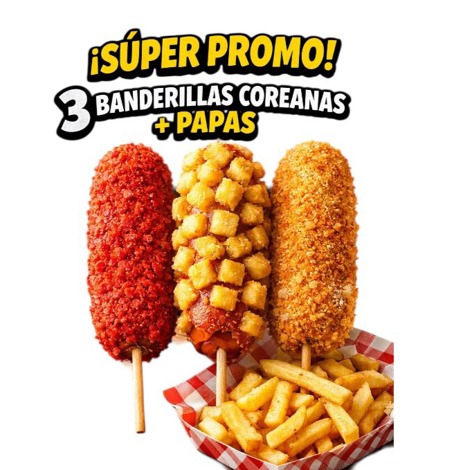 3 Banderillas mas Papas