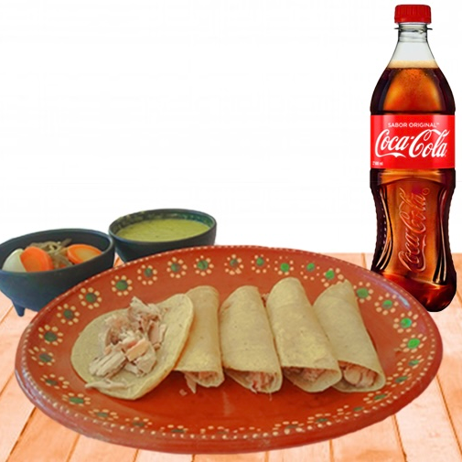 Combo 5 Tacos de Maciza + Coca Cola 600 ml