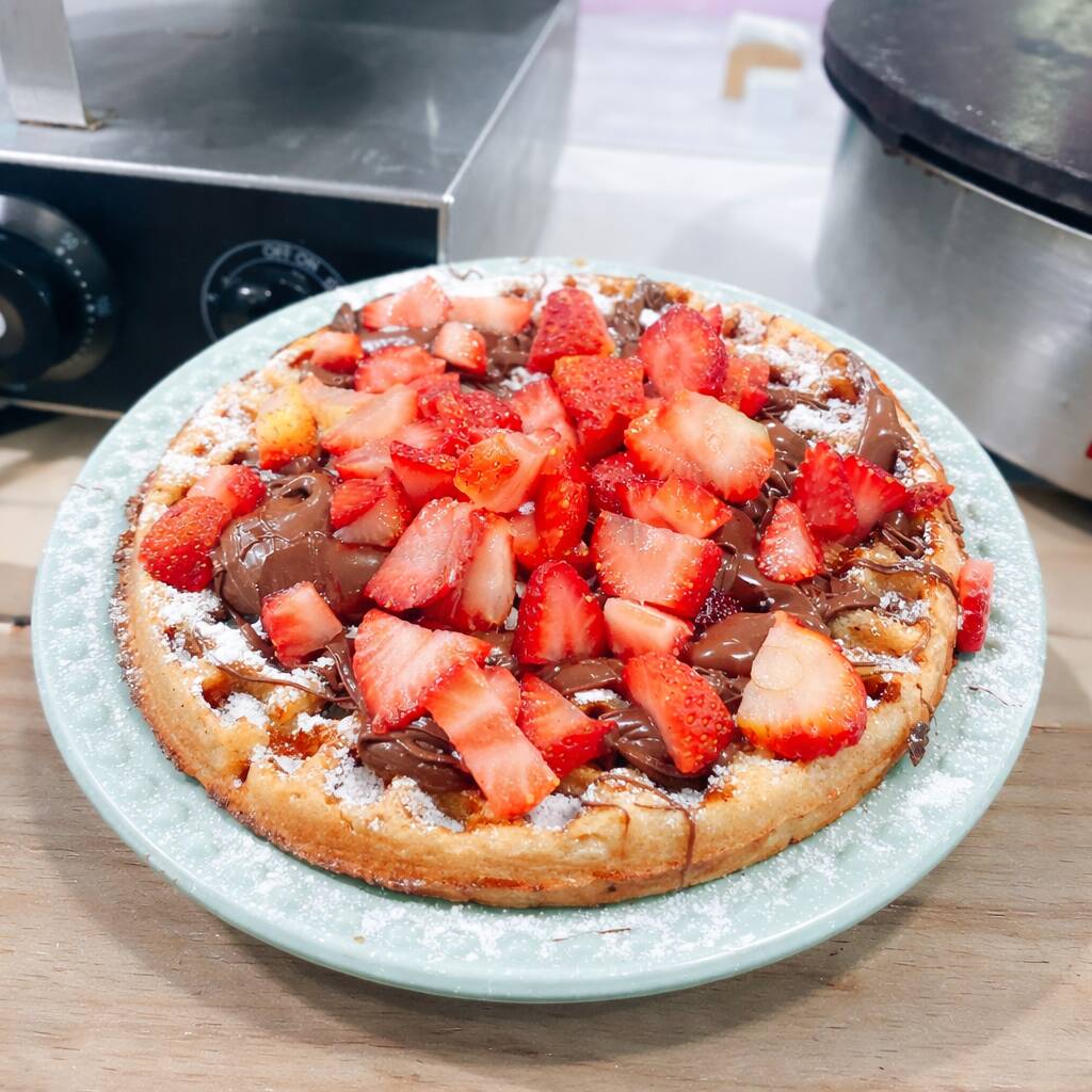 Waffle NUTELLA con Fresa 🍓🍫