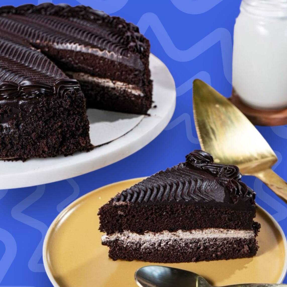 Rebanada de Pastel de Chocolate Tipo Piguino