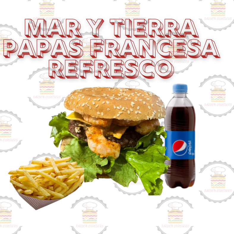 Hamburguesa Mar y Tierra Combo