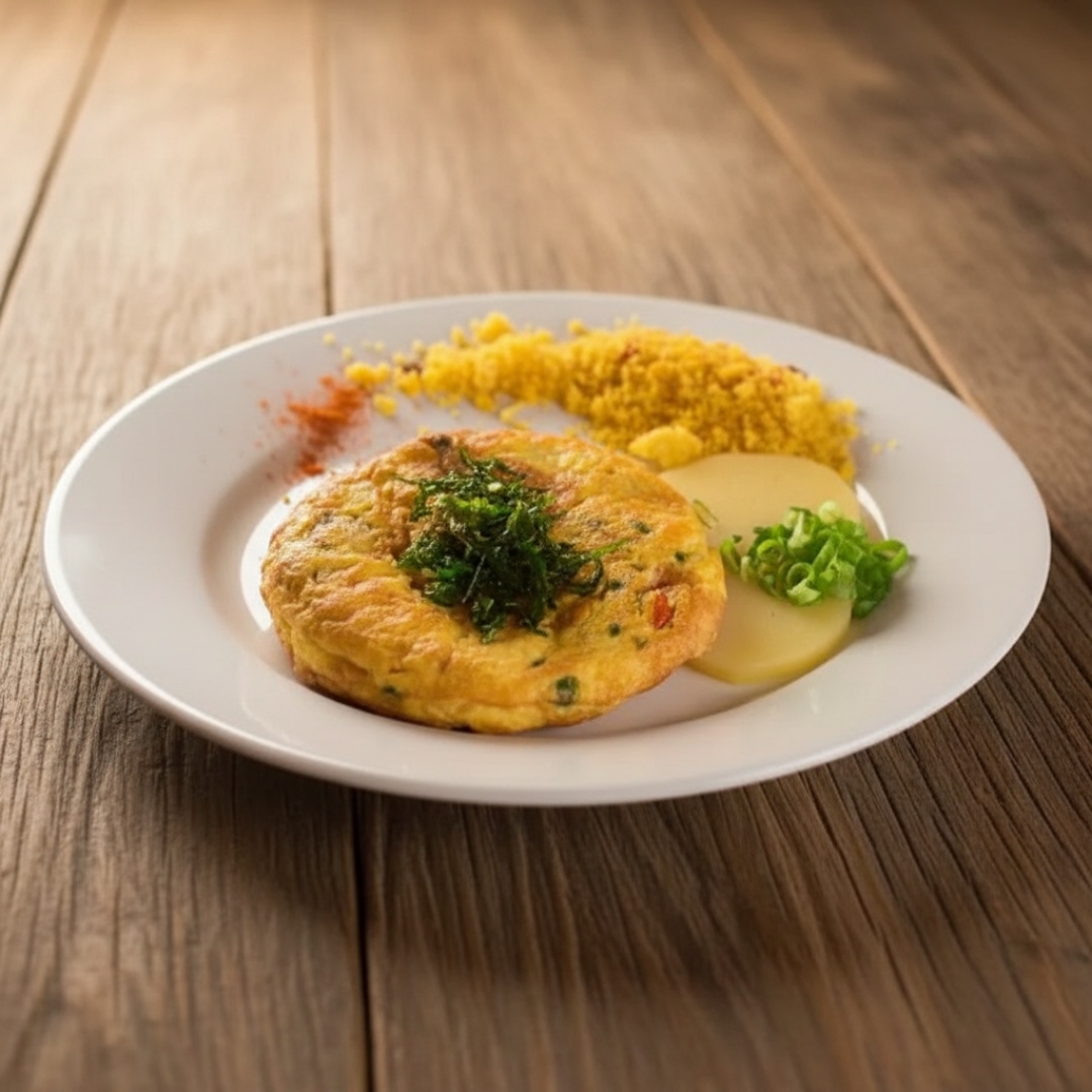 Acompanha arroz, feijão, legumes e batata do Dia