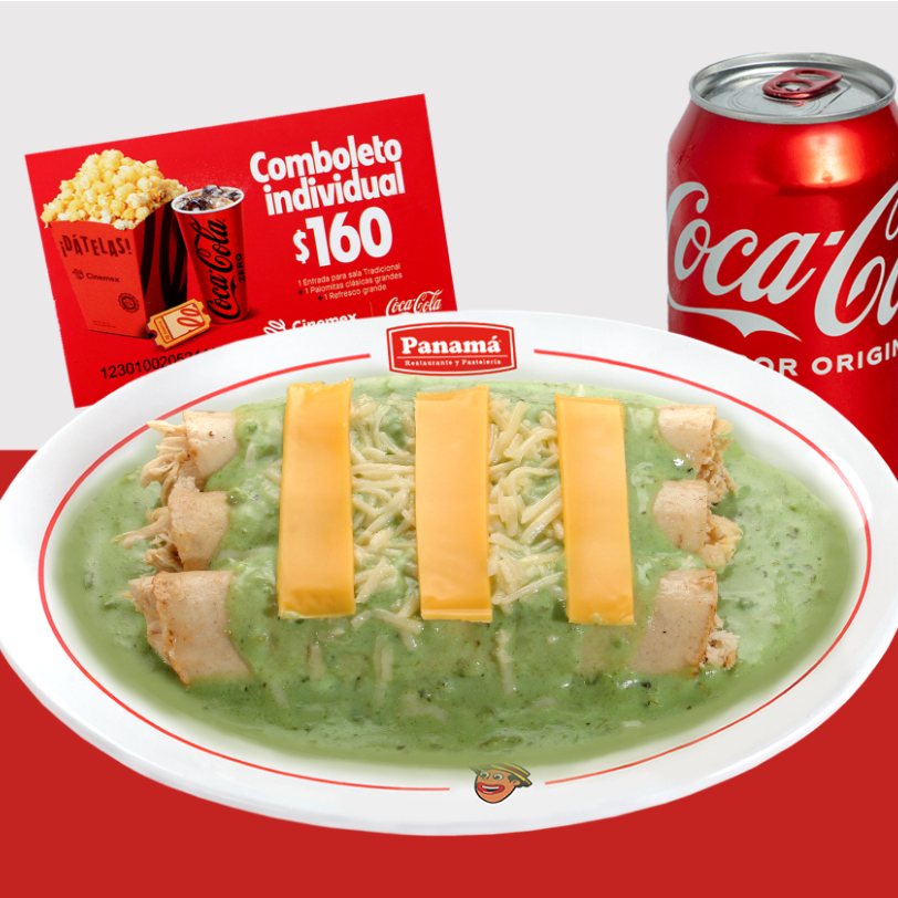 Combo-Coca cola Enchiladas + Cupón cine