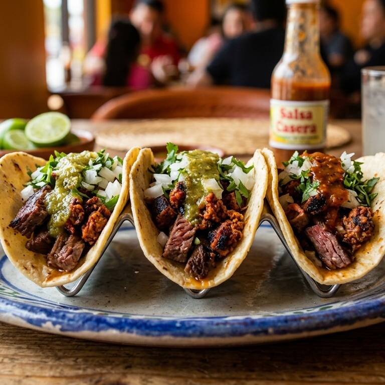Tacos De Arrachera Con Chorizo