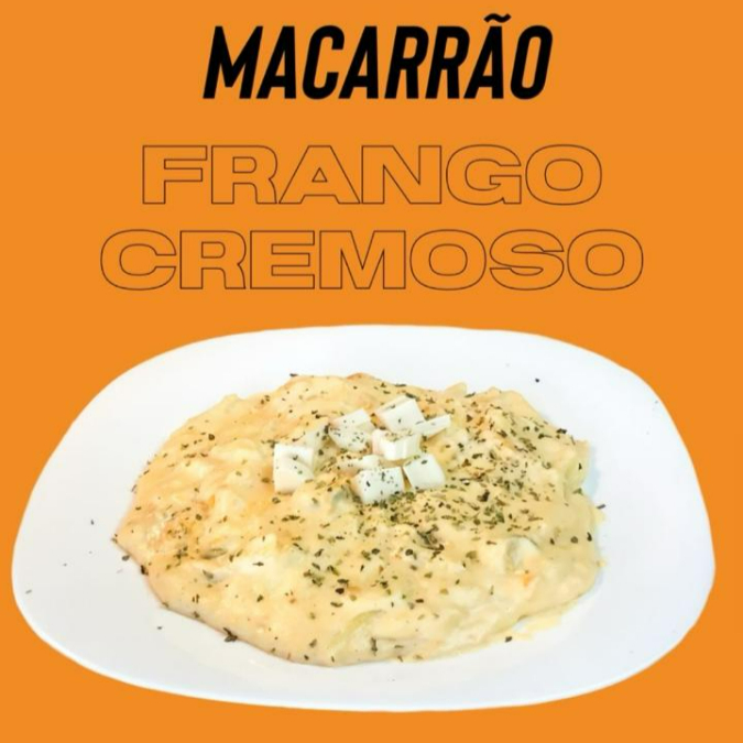 Macarrão de Frango Cremoso. Frango Desfiado e Bem Temperado, Coberto com Catupiry, Mussarela Derretida e Nosso Molho Branco Cremoso, Tudo com o Tempero Especial da Casa. Finalizado com Palmito Picado por Cima, Pra Fechar com Chave de Ouro!