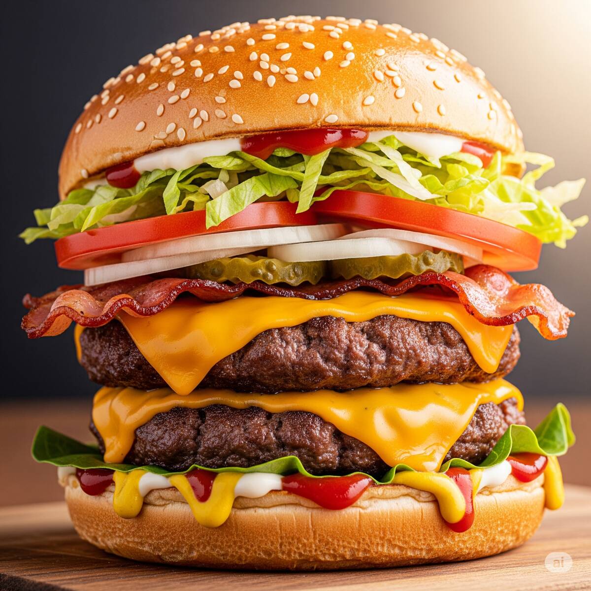Hamburguesa Doble con Tocino