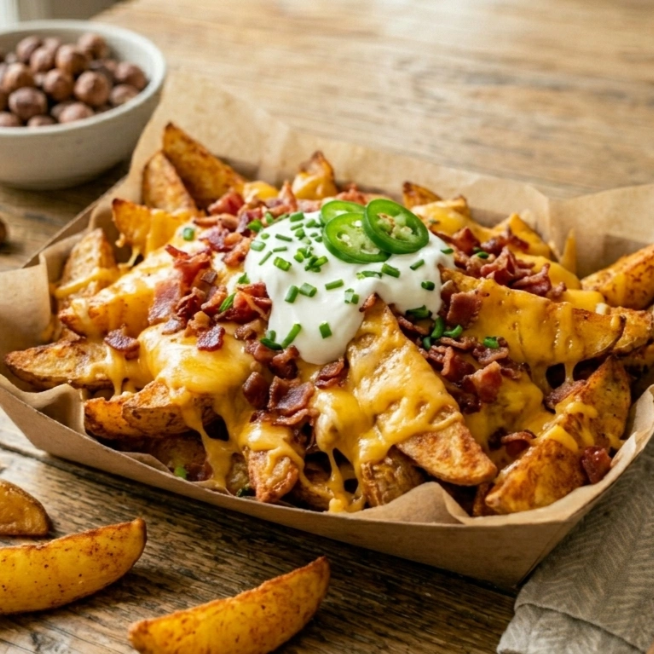 Papas Gajo con Queso y Tocino