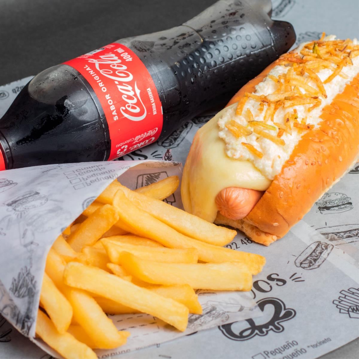 2 Super Perros Gratinados + 2 Gaseosas