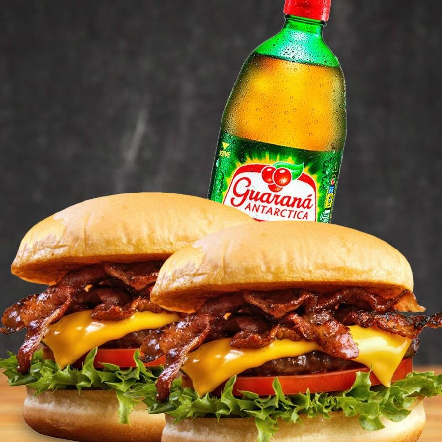 2 Hamburguer Artesanal + 1 batata P + 1 Antarctica Guarana 1 litros