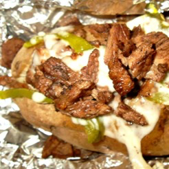 Papa Asada con Carne