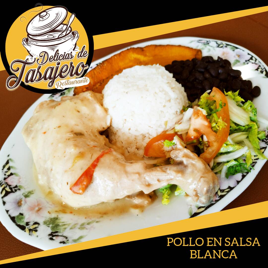 Pollo en salsa blanca