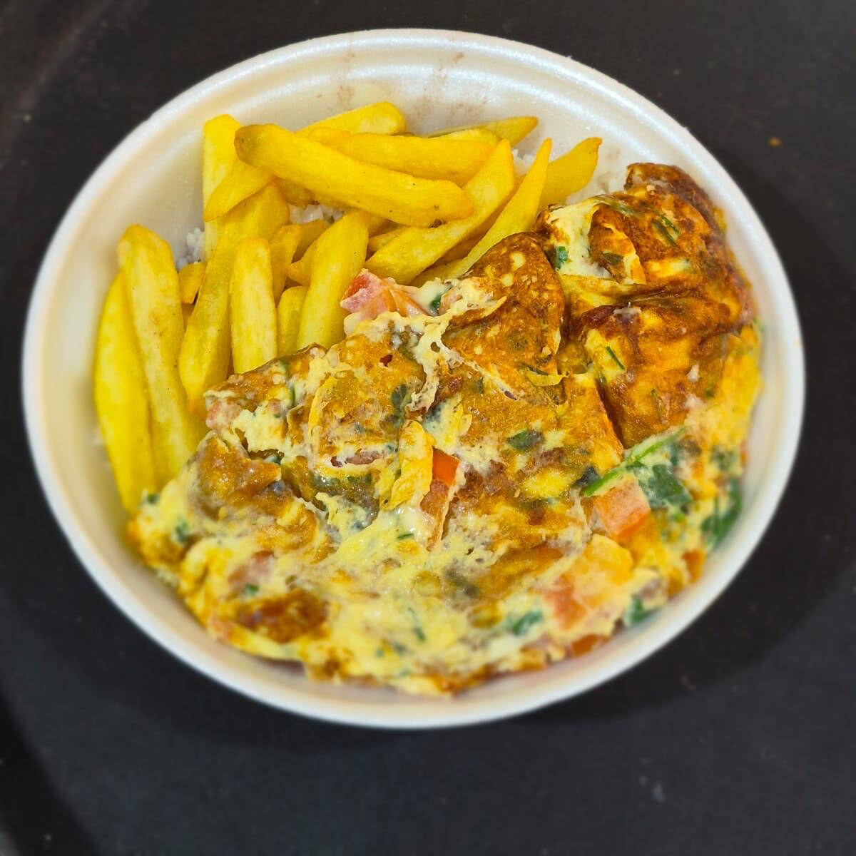Arroz, Feijão, Batata Frita e Salada