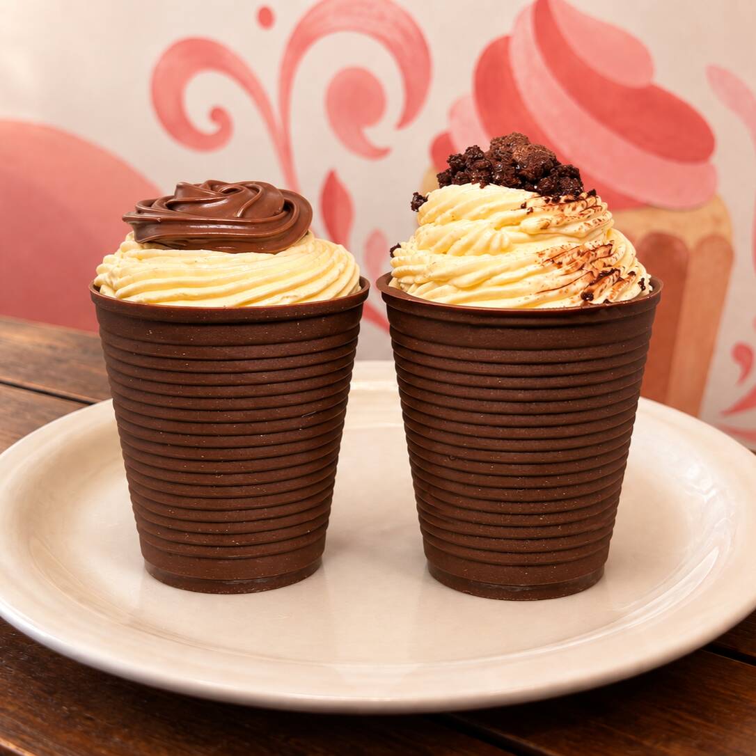 Uma sobremesa irresistível para surpreender o seu paladar! Nosso Copo de Chocolate é feito com uma casquinha de chocolate deliciosa, recheada com mousse de maracujá leve e refrescante. Para deixar essa experiência ainda mais especial, você escolhe a cobertura: Ovomaltine crocante ou Nutella cremosa. A combinação perfeita entre o doce e o cítrico, ideal para quem busca um doce sofisticado e cheio de sabor!