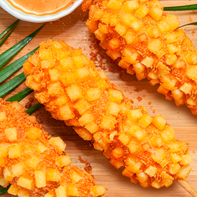 Banderilla Coreana De Cubos De Papas