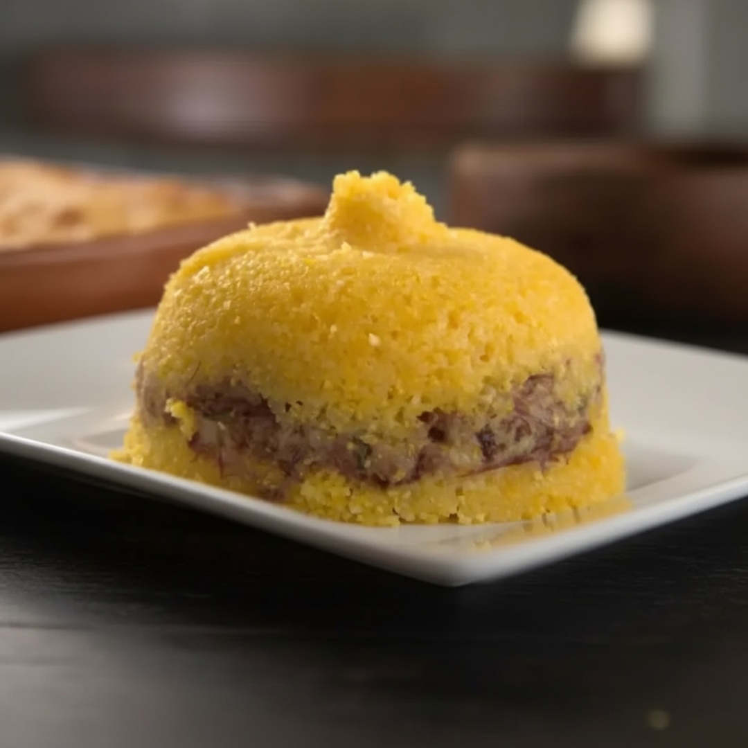 Cuscuz de carne seca desfiada e requeijão cremoso, uma combinação marcante e cheia de sabor.