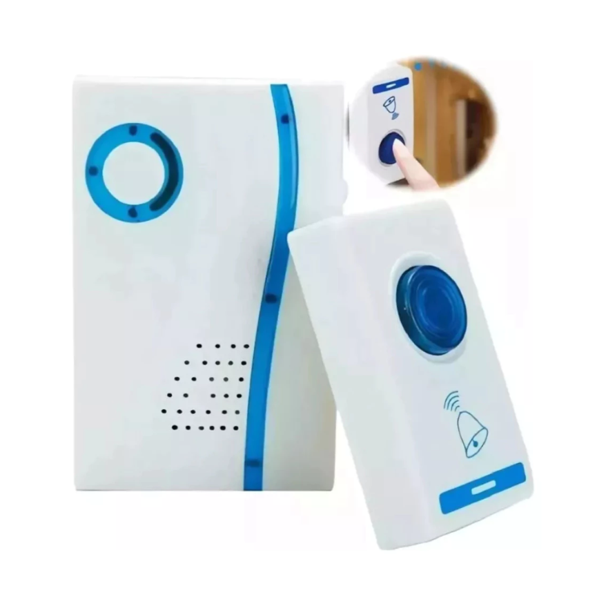Leve mais praticidade para seu Dia a Dia com esta campainha sem fio! Conta com uma variedade de toques para você escolher o som ideal, além de volume ajustável e sinalização por Led. Perfeita para residências, escritórios, consultórios e comércios, oferecendo um toque de modernidade com eficiência.  campainha sem fio, campainha eletrônica, campainha com vários sons, toque musical, campainha residencial, sinalizador de porta, campainha moderna, campainha sem instalação elétrica, alarme sonoro sem fio, campainha com led