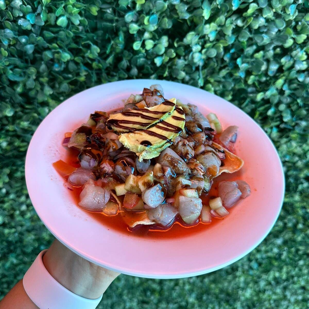 Tostada de Ceviche de Camarón Crudo