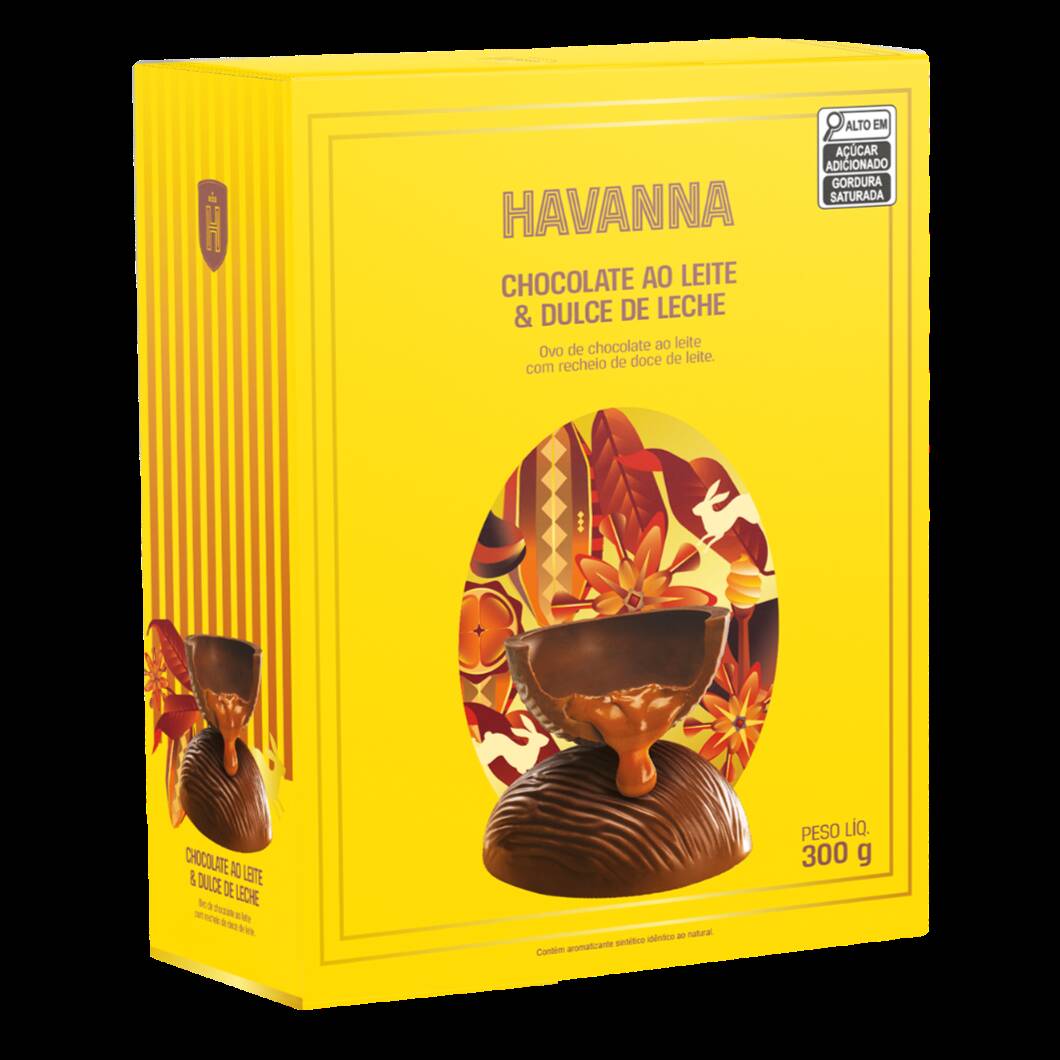 Ovo Páscoa Havanna Chocolate ao leite com recheio Doce de Leite com 300g