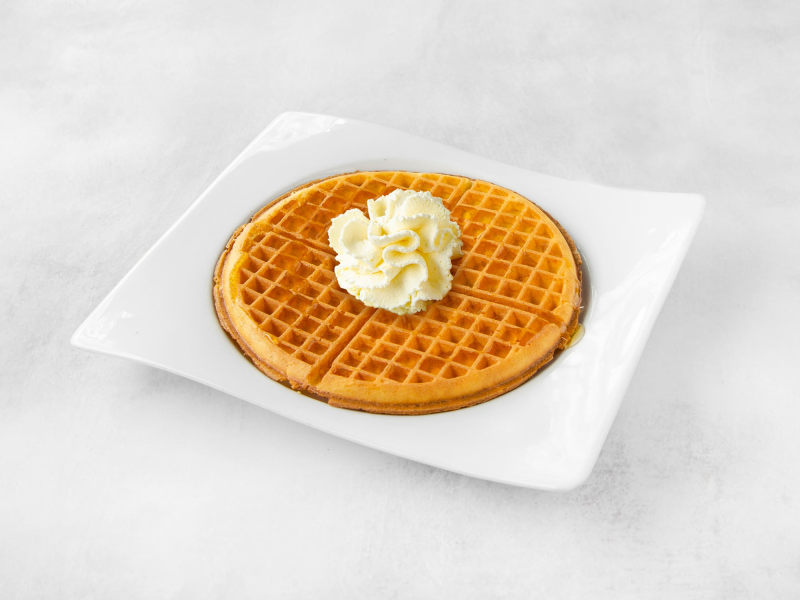 Waffle Sencillo con Crema Chantilly