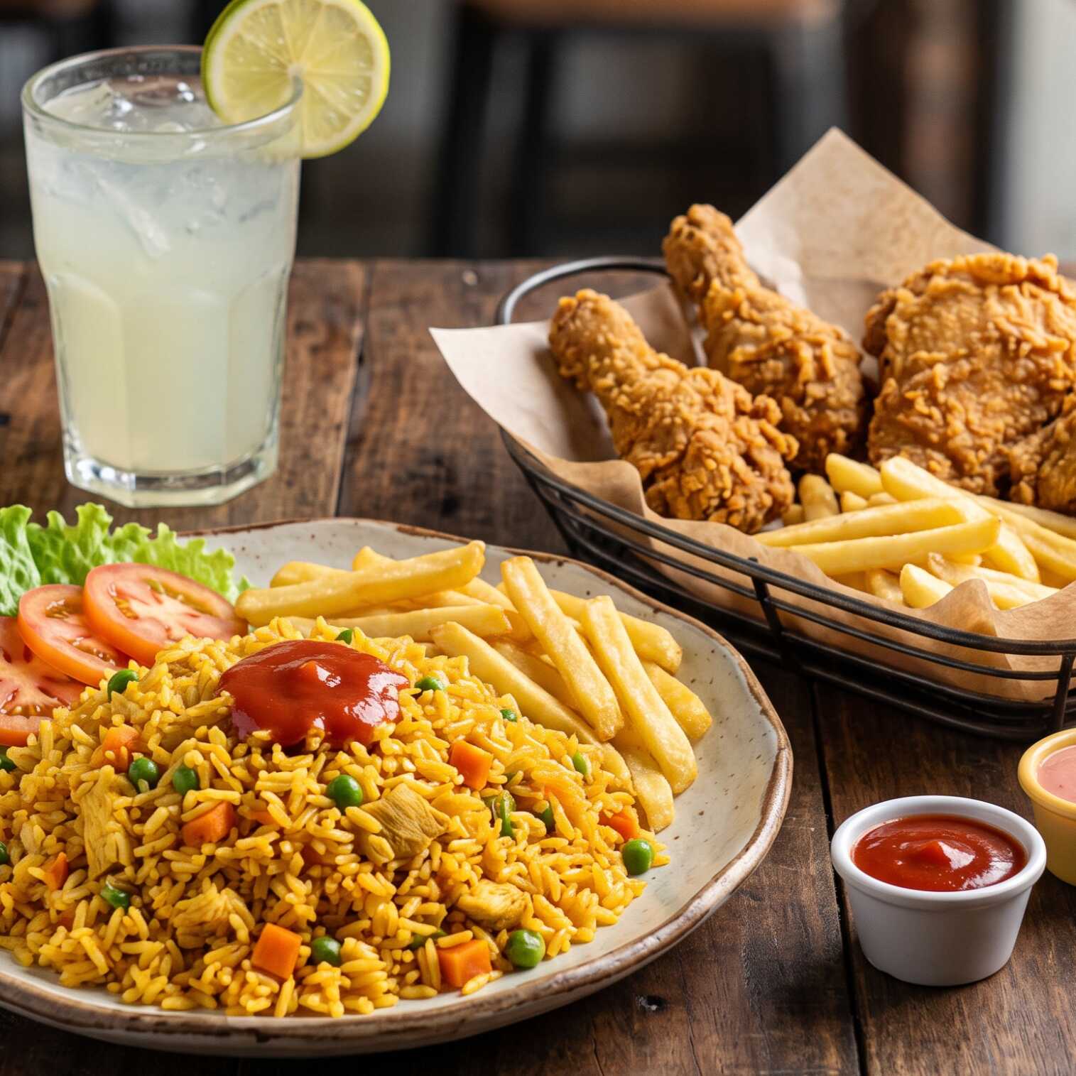 Combo Arroz con Pollo + 4 Alas + Limonada