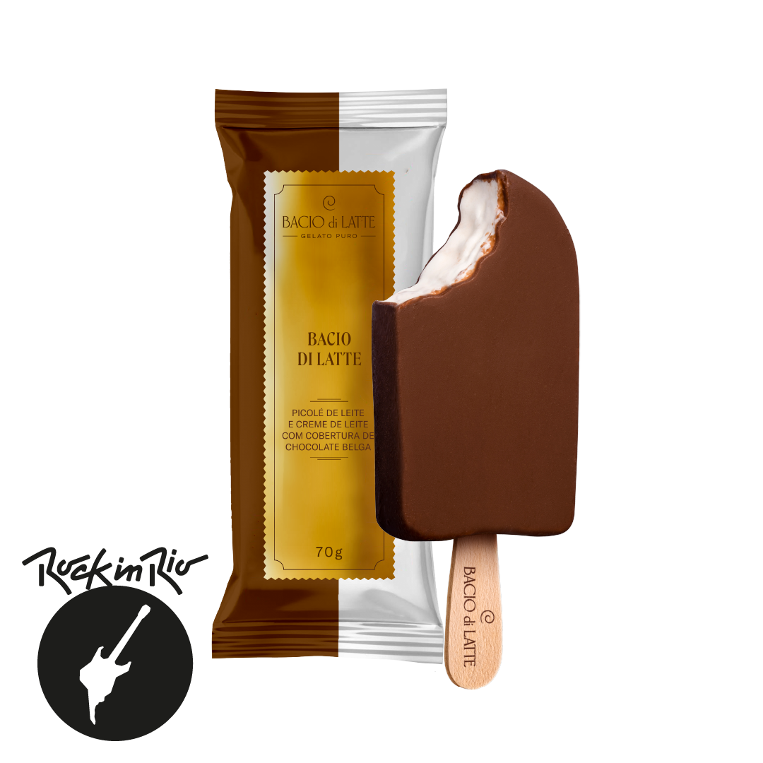 Picolé de Leite e creme de leite com cobertura de Chocolate Belga.