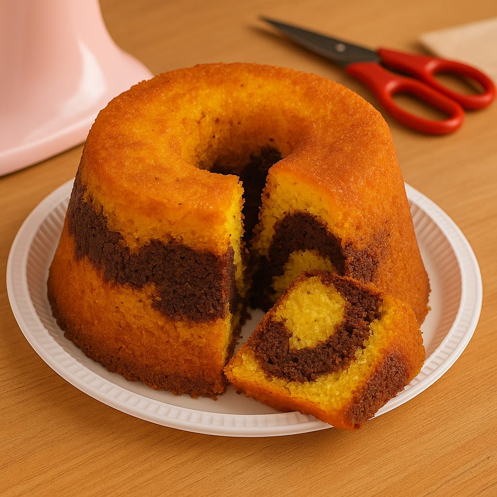 Uma massa caseira  feita com cenouras frescas  , e para dar um toque especial  um pouco de chocolate  meio amargo .