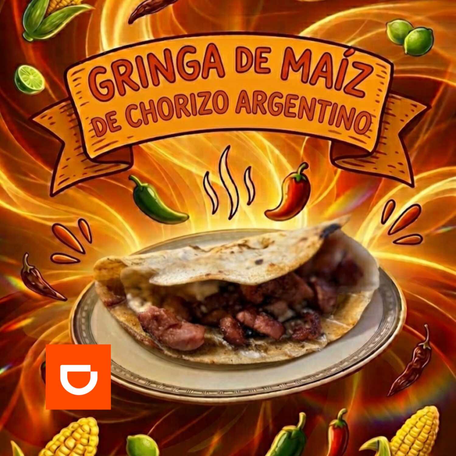 Gringa de Maíz de Chorizo Argentino