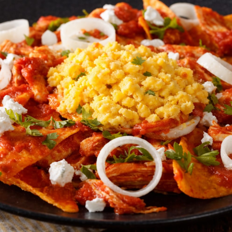 Chilaquiles Rojos Con Huevo Revuelto