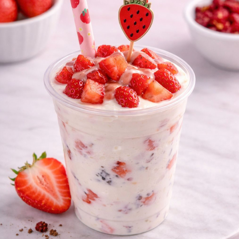 Fresas con Crema Vaso "Chico" Sencillo