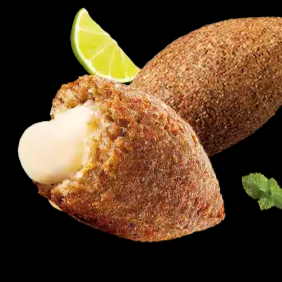 1 Unidade de kibe de carne com muçarela 130g ( PESO IN NATURA) ( Trigo, carne, temperos, pimenta e muçarela )
