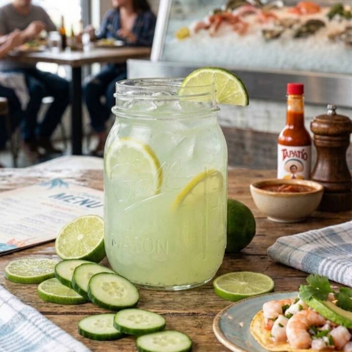 Agua Fresca de Limón con Pepino