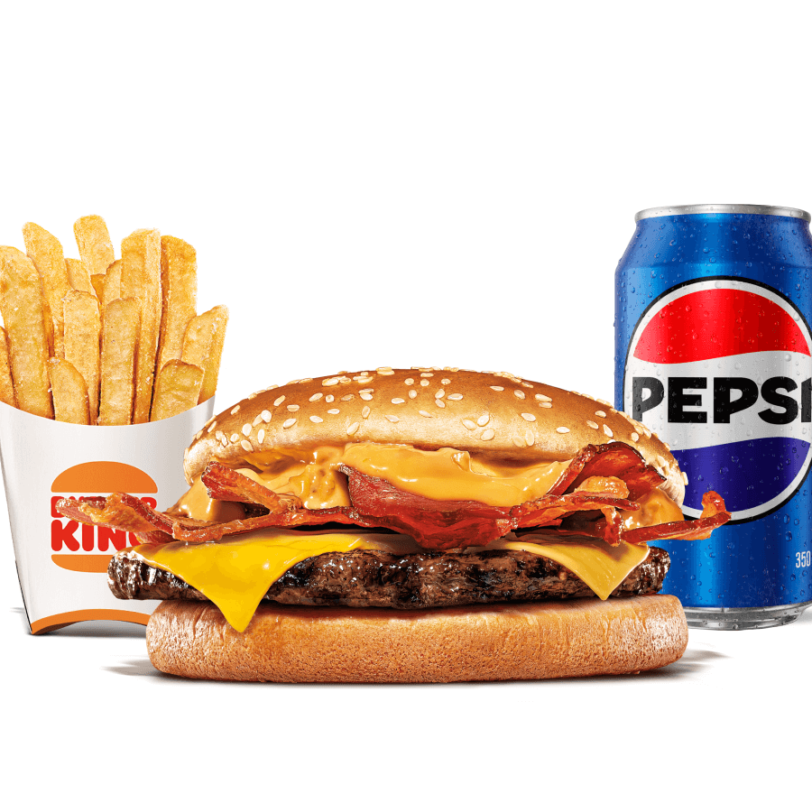 Mega Stacker 1.0 + Acompanhamento + Bebida.