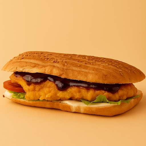 Chapata de pollo teriyaki