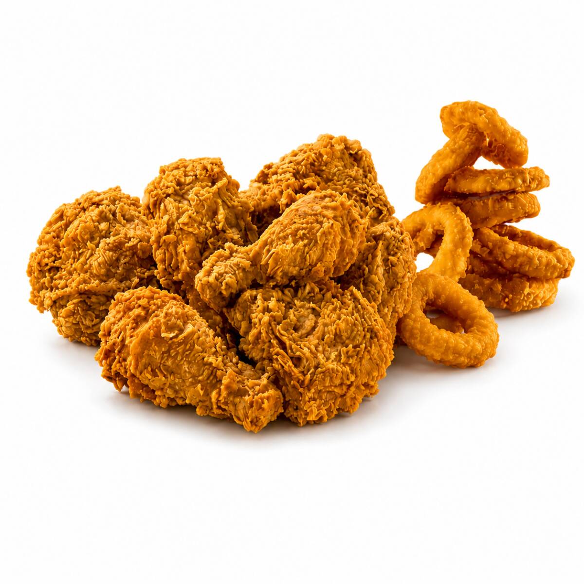 6 Piezas de Pollo + Aros de Cebolla